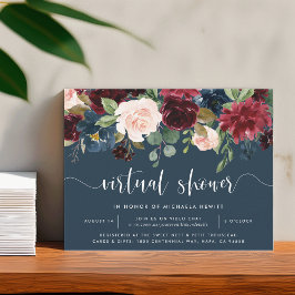 放射開花仮想ブライダルまたはベビーシャワー 招待状