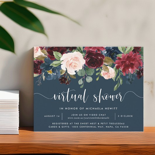 放射開花仮想ブライダルまたはベビーシャワー 招待状