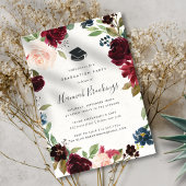 放射開花卒業パーティー招待状 招待状