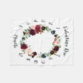 放射開花月次ベビーマイルストーン フリースブランケット (正面(横))