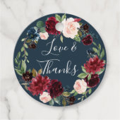 放射開花水色フローラ結婚サンキュー フェイバータグ (正面)