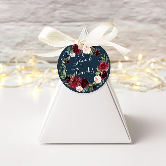 放射開花水色フローラ結婚サンキュー フェイバータグ