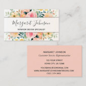 放射開花水色フローラ フェミニン 名刺 (正面/裏面)