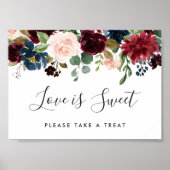 放射開花結婚のデザートバー標識 ポスター (正面)