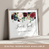 放射開花結婚のデザートバー標識 ポスター