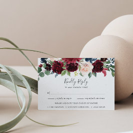 放射開花食事の選択RSVPカード 出欠カード