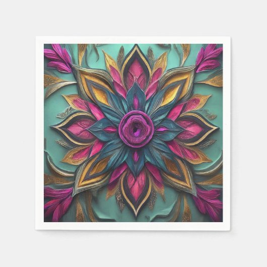 放射開花 スタンダードカクテルナプキン (正面)