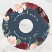 放射開花 |パーソナライズされた結婚s ワイングラスタグ (正面)