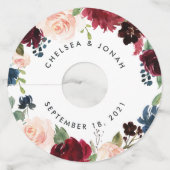 放射開花 |パーソナライズされた結婚s ワイングラスタグ (正面)