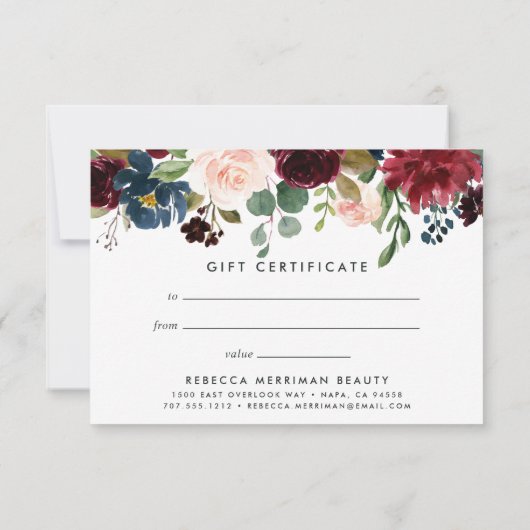 放射開花 |商品券のギフト券 (裏面)