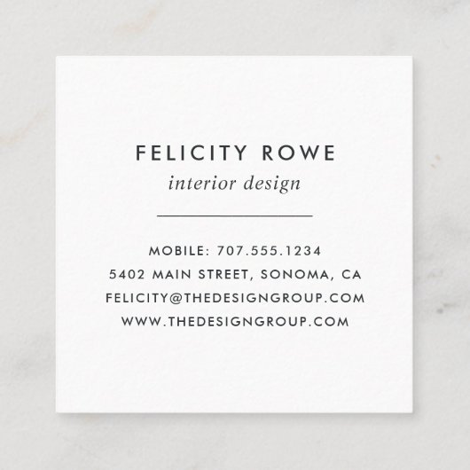 放射開花 |植物模様 スクエア名刺 (裏面)