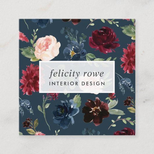 放射開花 |植物模様 スクエア名刺 (正面)