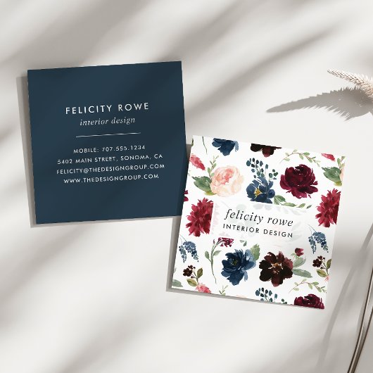 放射開花 |植物模様 スクエア名刺