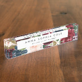 放射開花 |水モダン色フローラ デスクネームプレート (側面)