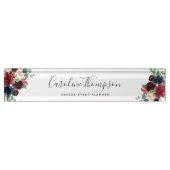 放射開花 |水彩フローラ デスクネームプレート (正面)