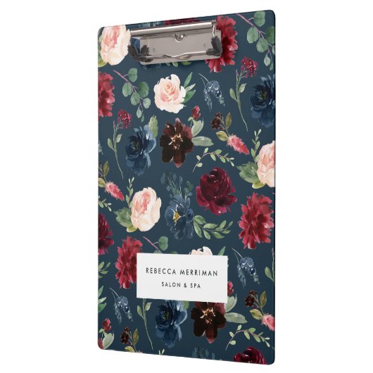 放射開花 |水彩フローラ パーソナライズされた クリップボード (左)