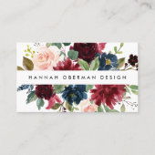 放射開花 |海軍とブルゴーニュの水のカラーフローラ 名刺 (正面)