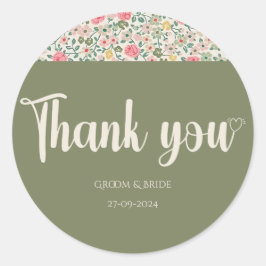 放射開花：赤と黄色のフローラ ラウンドシール