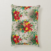 放射開花：赤鮮やかと黄色のフローラ アクセントクッション (裏面(縦))