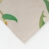 放射開花:赤鮮やかと黄色のフローラ フリースブランケット (角)