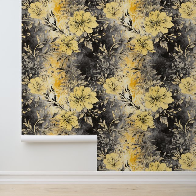放射開花：黄色と黒のフローラ 壁紙 (アプリケーション)