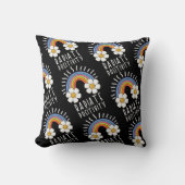 放射陽性 |カラフル虹と花 クッション (正面)