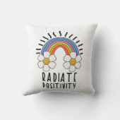 放射陽性 |カラフル虹と花 クッション (裏面)