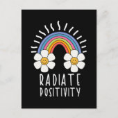 放射陽性 |カラフル虹と花 シーズンポストカード (正面)