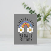 放射陽性 |カラフル虹と花 シーズンポストカード (スタンド正面)