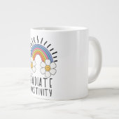 放射陽性 |カラフル虹と花 ジャンボコーヒーマグカップ (正面右)