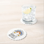 放射陽性 |カラフル虹と花 ペーパーコースター (インサイチュ)