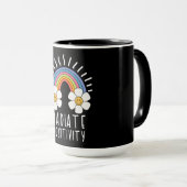 放射陽性 |カラフル虹と花 マグカップ (正面右)