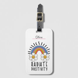 放射陽性 |カラフル虹と花 ラゲッジタグ
