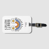 放射陽性 |カラフル虹と花 ラゲッジタグ (正面横)
