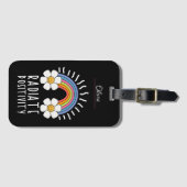 放射陽性 |カラフル虹と花 ラゲッジタグ (正面横)