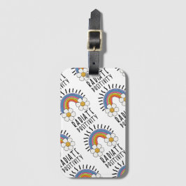 放射陽性 |カラフル虹と花 ラゲッジタグ
