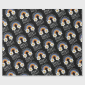 放射陽性 |カラフル虹と花 ラッピングペーパー (フラット)