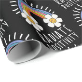 放射陽性 |カラフル虹と花 ラッピングペーパー (ロールコーナー)