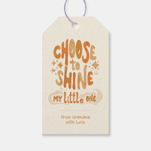 放射陽性：輝きを選択感動的 ギフトタグ (正面)