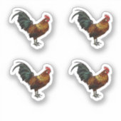 放射雄鶏 シール (正面)