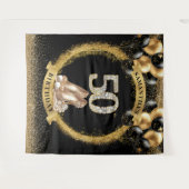 放射50番目の誕生日ダイヤモンド数ハイヒール タペストリー (正面(横))