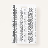 放棄されたすべての憲法上の権利はどれも実施しませんでした バッジ (裏面)