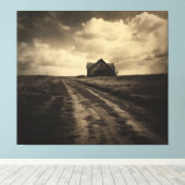 放棄されたエコー素朴のヴィンテージ抑制効果 キャンバスプリント (インサイチュ (ウッドフロア))