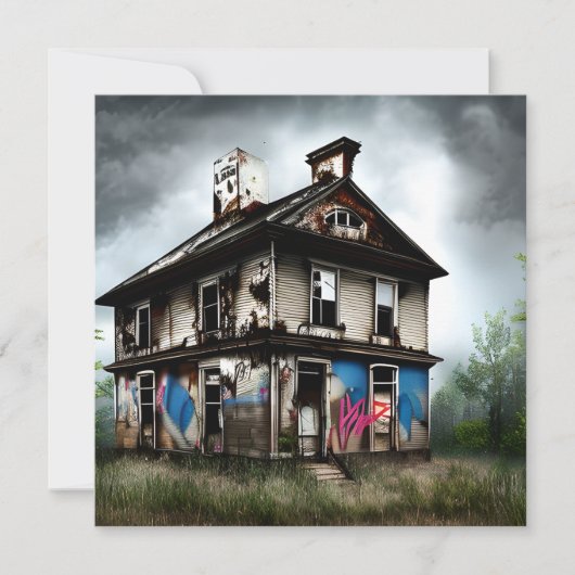 放棄されたオールドハウススプレーグ絵を描ラフィティ カード (正面)