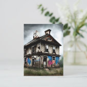 放棄されたオールドハウススプレーグ絵を描ラフィティ ポストカード (スタンド正面)