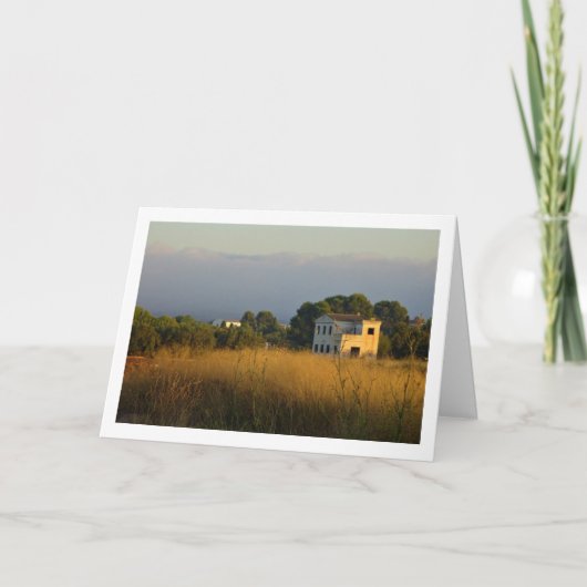 放棄されたカントリーファームハウスランドスケープ カード (正面)
