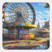 放棄されたカーニバルフェリスホイールアイアート スクエアシール (正面)