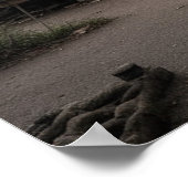 放棄されたカーニバル空の観覧車とテント ポスター (角)