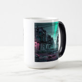 放棄されたシティ建物ディストピアティール(緑がかった色)スキー モーフィングマグカップ (正面右)