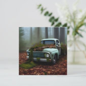 放棄されたトラックのデジタルアートフラットグリーティングカード カード (スタンド正面)